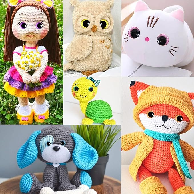Nizdyzy 72pcs Safety Eyes for Crocheting Glitter Safety Eyes for Amigurumi Stuffed Animals Crochet DIY Dolls and Toys Making