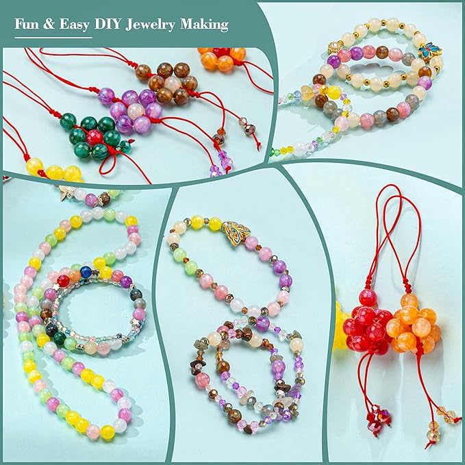 Craft Glass Assorted Beads for Bracelet Making Kit, Including Rondelle Beads, Facted crystal Beads, Ideal for DIY Handmade, Charms, Necklaces & Accessories, Jewelry Making Supplies for Beads Lovers