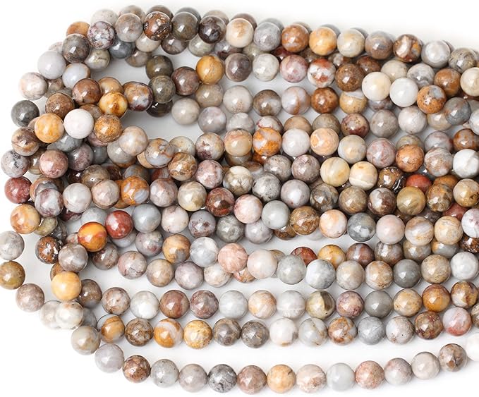 45PCS 8mm Natural Gobi Agate Stone Gemstone Round Loose Beads for Jewelry Making Suppliese 1 Strand 15"