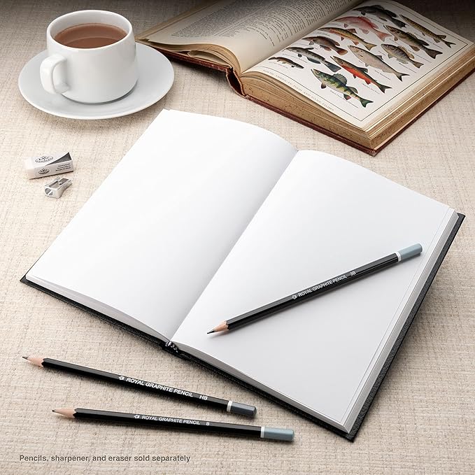 Pentalic - 5.5"x 8" Hardbound Sketchbook, 110 Sheets, Black