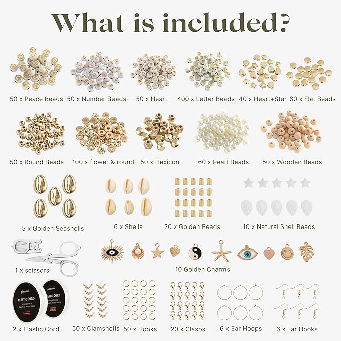 Piccassio Clay Beads Bracelet Making Kit – 10,500+ Heishi Beads in 48 Colors DIY Jewelry Kit with Charms, Letters, Shells & Tools Perfect for Girls, Teens & Creative Adults