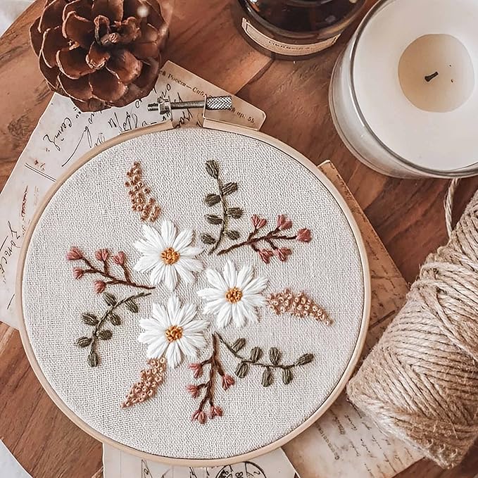 giemson embroidery hoop 6 inch 12 pieces embroidery hoops bamboo circle cross stitch hoop for embroidery art craft sewing