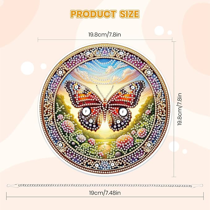 MOGTAA Butterfly Diamond Art Hanging Ornament Kits, 5D Special Shape Diamond Art Kits for Adults, Crystal Rhinestones Animal Diamond Painting Gem Art for Home Window Garden Wall Decor
