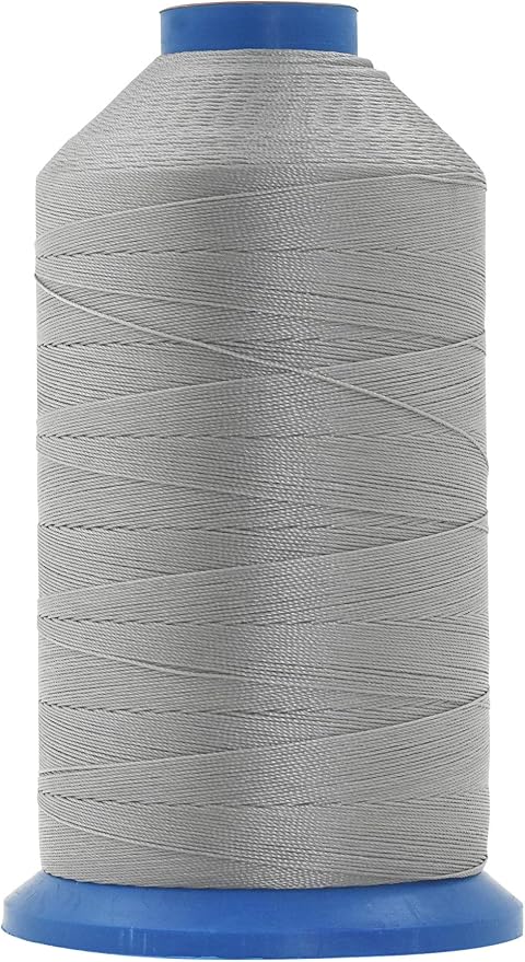 Mandala Crafts Size 92 280D T90 Bonded Nylon Thread - Gray 1100 YDs Tex 90 Heavy Duty Sewing Threads for Leather, Jeans, Weaving, Outdoor Marine Upholstery