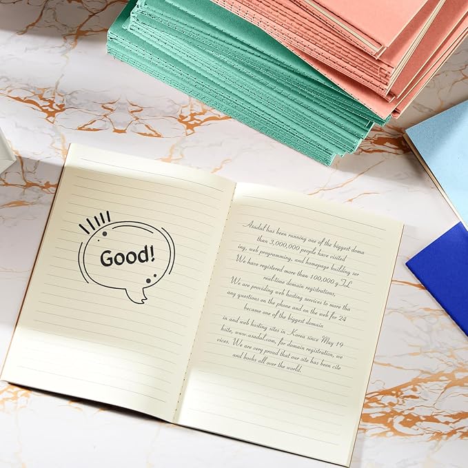 mimorou 100 pcs journals notebooks bulk - kraft softcover a5 small notebooks 5.5 inch x 8.3 inch notepads with 60 page 30 sheet for writing sketch travel office supplies(bright color,lined)