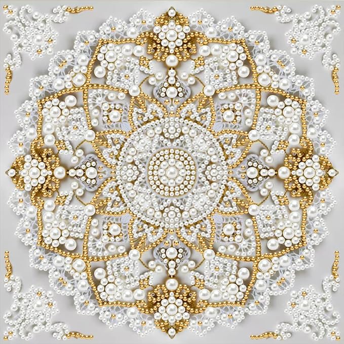 GEMFAMILY 5D Diamond Painting Kits for Adults,DIY Special Shaped Diamond Art Kit for Mandala,Pearl Diamond Dots Painting Crystal Rhinestone Gem Art for Home Wall Decor 11.8 X 11.8 Inch