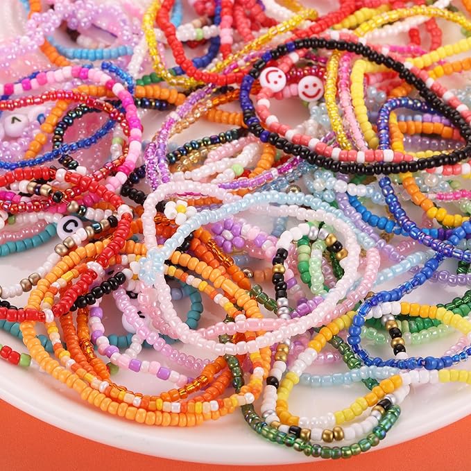 3mm Seed Beads, 39 Colors Glass Seed Beads for Jewelry Making, 9600pcs 5 Types Small Beads for Bracelets, Friendship Bracelet Beads for Girls Adults