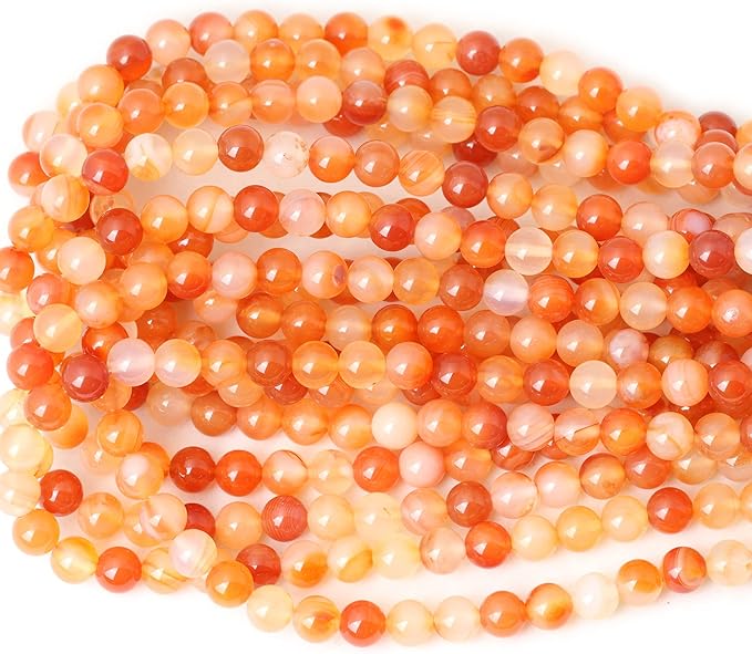 45PCS 8mm Natural Mix Color Red Agate Round Loose Beads DIY Bracelet Necklace Materials 1 Strand 15"
