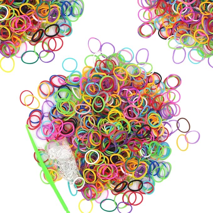 6000-Pack Rubber Loom Bands Making Kit,50PCS S-Clips10-Hooks,Colorful Rubber Bands Refill Kits for Weaving DIY Crafting Gift (Mix 1)