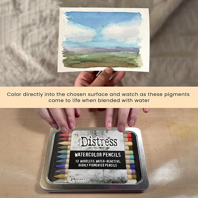 Tim Holtz Distress Watercolor Pencil 12pc Set 6 TDH83603
