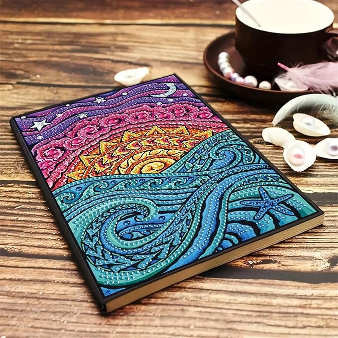 Mandala Diamonds Painting Notebook for Adults, A5 Diamond Art Journal and DIY Sketchbook, Diamond Art Kit Supplies,Gift for Beginners, Craft Lovers, Artists. (Mandala)
