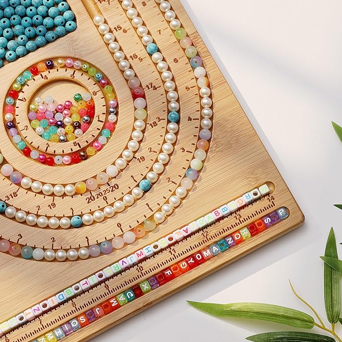 NOAVAOL Bead Boards for Jewelry Making, Combi Bamboo Beading Board for Jewelry Bracelet Making, Beading Trays Jewelry Design Mats for Necklace, Bracelet, DIY Design