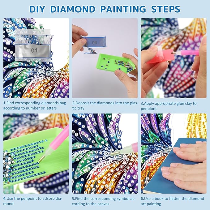 SENQAO Chicken Diamond Art Hanging Kit for Adult, Special Shaped Rhinestone, DIY Acrylic 5D Diamond Art Painting Window Pendants Home Garden Wall Hanging Kits Hanging Ornament