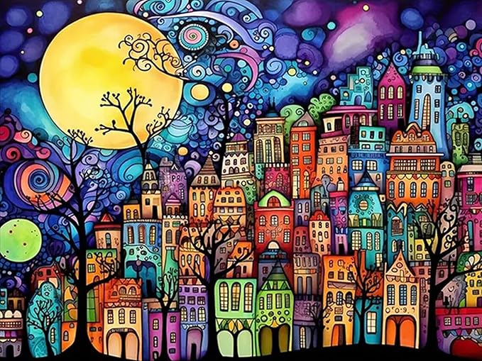 Meothan Diamond Art Kits for Adults, 5D DIY Dream House Diamond Painting Kits for Beginners, Diamond Dots Gem Arts Crafts Kits for Living Room Bedroom Home Wall Decor Offices16X12 Inch