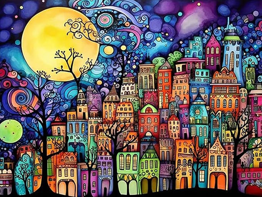 Meothan Diamond Art Kits for Adults, 5D DIY Dream House Diamond Painting Kits for Beginners, Diamond Dots Gem Arts Crafts Kits for Living Room Bedroom Home Wall Decor Offices16X12 Inch