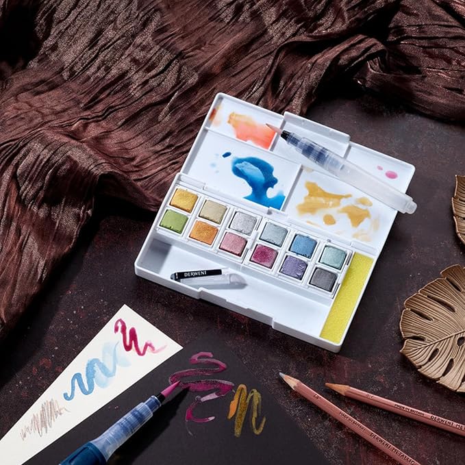Derwent Metallic Paint 12 Pan Palette