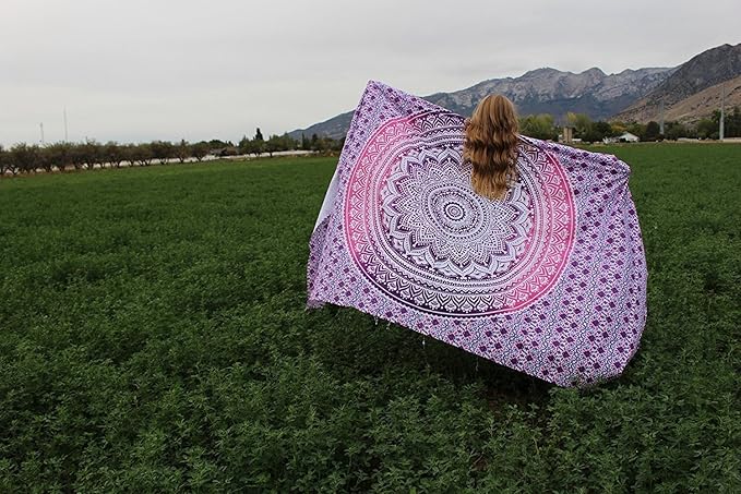 popular handicrafts tapestry wall hanging hippie mandala bohemian hippy intricate indian tapestries bedspread 90 x 108 inches (230cm x 270cm) purple ombre