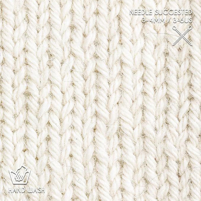 Worsted Set (6 x 1.75 oz) Super Soft Baby Alpaca Knitting Yarn Ecru 656 Yards