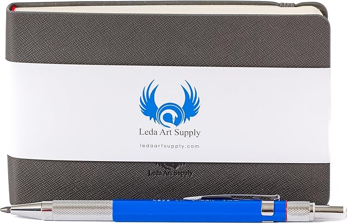 leda art supply pocket landscape-shaped sketchbook, 5.5 inches x 3.3 inches, lays flat flexible sketch book for artists, ideal for ink, water color, pen, pencils, size: small landscape