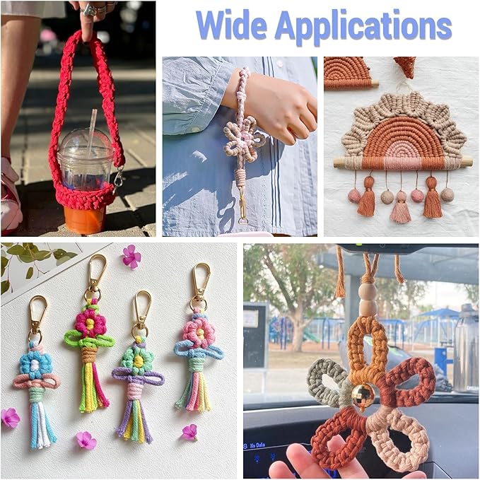 98.46 Feet Christmas Theme 3-3.5mm Macrame Cord Twisted Soft Macrame Rope Segment Dyed Decorative Cord Sewing Twine Craft Thread for DIY Crafts Knitting Plant Hangers Christmas Wedding Decor