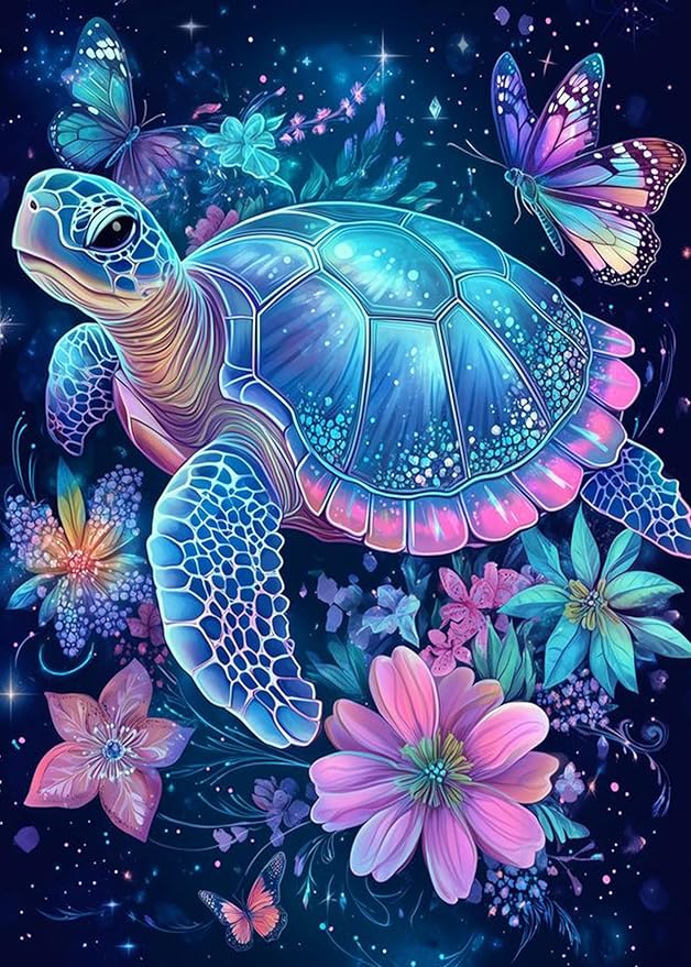 turtle cross stitch kits for adults - stamped crossstitching kits preprinted 11 count cross-stitch kit for beginner, 11ct prestamped easy pattern needlepoint kits crafts for decor