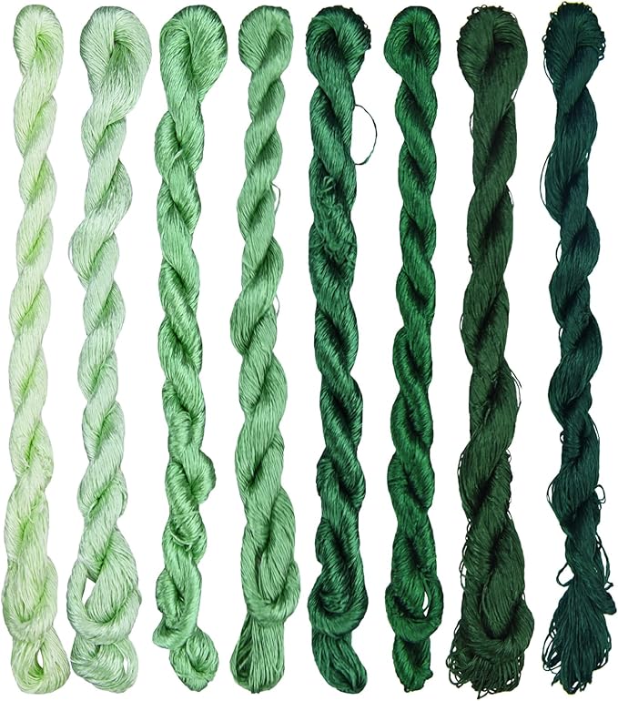 Natural 100% Silk Thread, Handmade Embroidery Thread Silk Floss 8 Colors 110m Each (31)