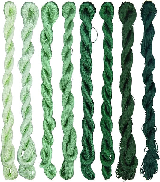 Natural 100% Silk Thread, Handmade Embroidery Thread Silk Floss 8 Colors 110m Each (31)