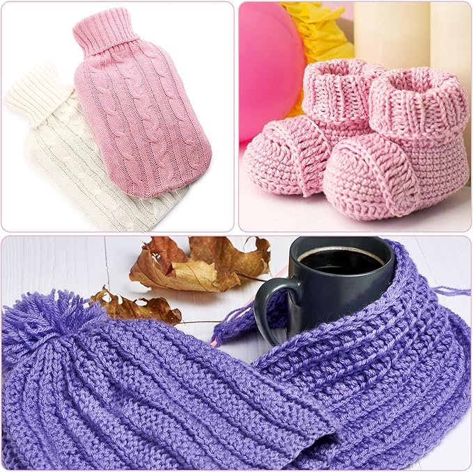 24 Skeins Soft Cotton Yarn Total 2880 Yards Assorted Colors Yarn for Crocheting and Knitting 4 Ply Acrylic Gauze for DIY Crafts Project, Each Skein 1.76 Oz/120 Yard(Purple Series)