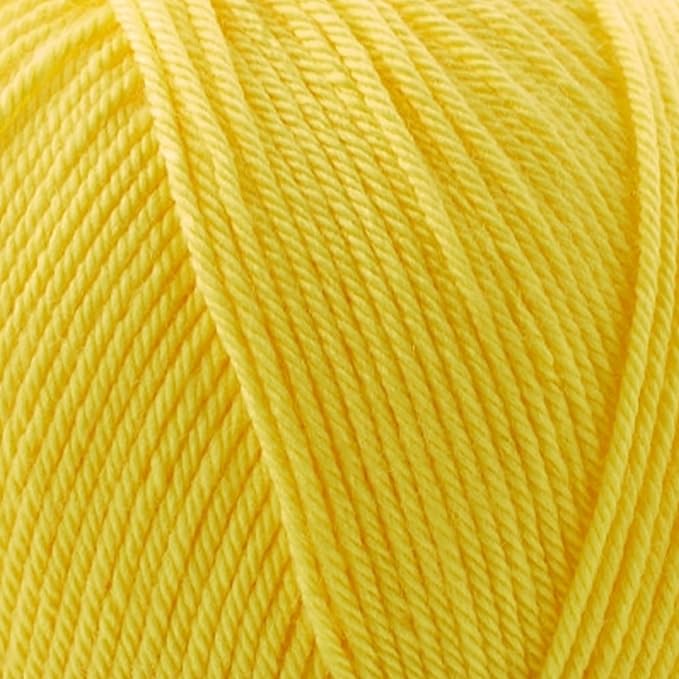 Silky Touch Acrylic Yarn - Soft Sport Weight Yarn for Crochet & Knitting - 100g / 383yds - 100% Microfiber Acrylic - Lightweight Fine Smooth Yarn(Yellow - Daisy, 1 Skein)