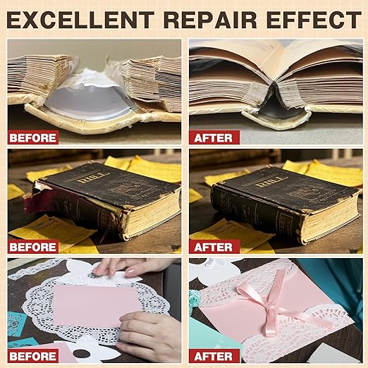 Book Glue, Dries Clear & Flexible Book Binding Glue Adhesive, Used for Bookbinding and Book Repair, Book Nook, Framing, Collages, Paper Art and Crafts - 60ml x 2Pack