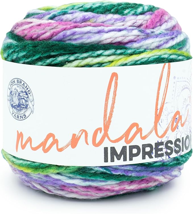 Lion Brand Yarn Mandala Impressions, Bulky Yarn, Mermaid, 1 Pack