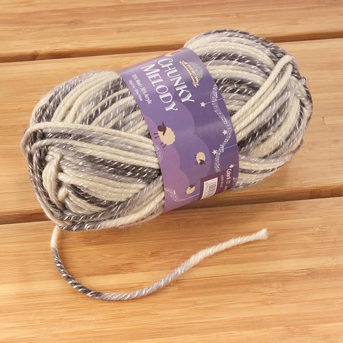 JubileeYarn Chunky Melody Yarn - 100g/Skein Bulky Wool Blend - Jump Rope - 4 Skeins
