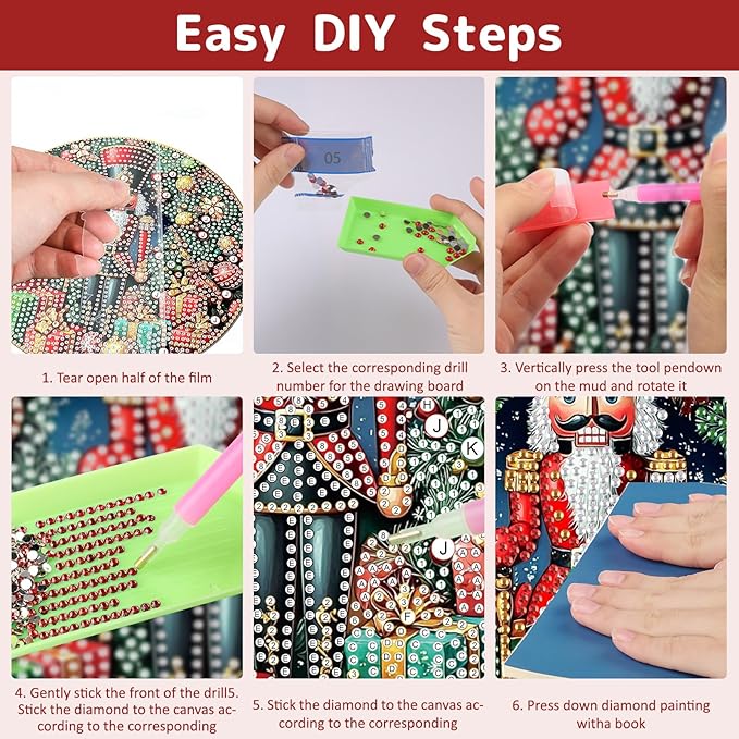 Genius maker Christmas Diamond Art Hanging Kits for Adults, Diamond Painting Pendant Kits, DIY Acrylic 5D Special Shaped Crystal Diamonds Gem Art Painting Ornament for Home Wall Decor Gift