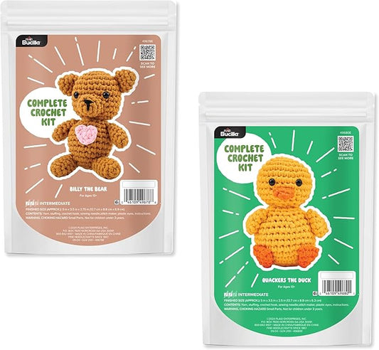 Bucilla 2 Piece Complete Crochet Kit, Forest Duo, 5"