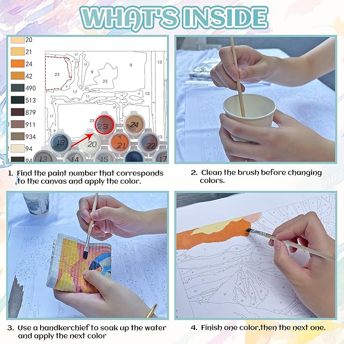 NPCSWXQ Paint By Numbers Kit for Adults Beginners, Cat Paint by Number on Canvas, DIY Acrylic Painting Crafts Number Artist Paint Kit for Home Wall Bedroom Study or Office Decor Gift 16x20Inch