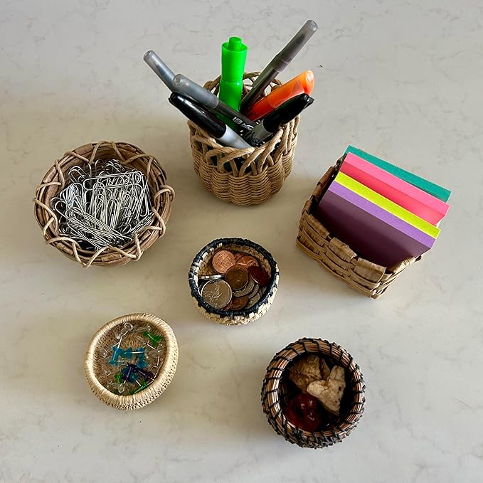 Traditional Craft Kits Beginner Basket Weaving Kit (Set of 6) - Basketry Weave Kit for Kids and Adults Complete with Basket Weaving Supplies and Instructional Booklets