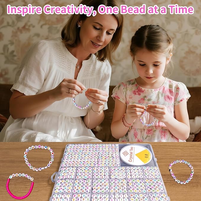 nikkiGuo 1250pcs 4x7mm White Round Acrylic Alphabet Beads A-Z Heart Beads with Numbers Crystal Line for Jewelry Bracelet, Necklace and Key Chains (Yellow White Colorful)