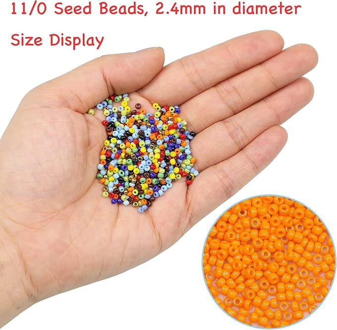Bala&Fillic Size 11/0 Glass Seed Beads About 14400 pcs in Box,Craft Seed Beads for Making Bracelets Necklace Earring Jewelry (About 600pcs/Color, 24 Colors)