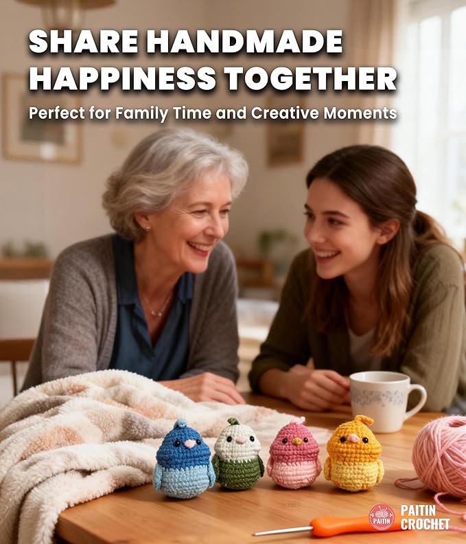 PAITIN Crochet Kit for Beginners – DIY Crochet Craft Project, Easy Handmade Yarn Art Kit for Adults with Step-by-Step Video Tutorial