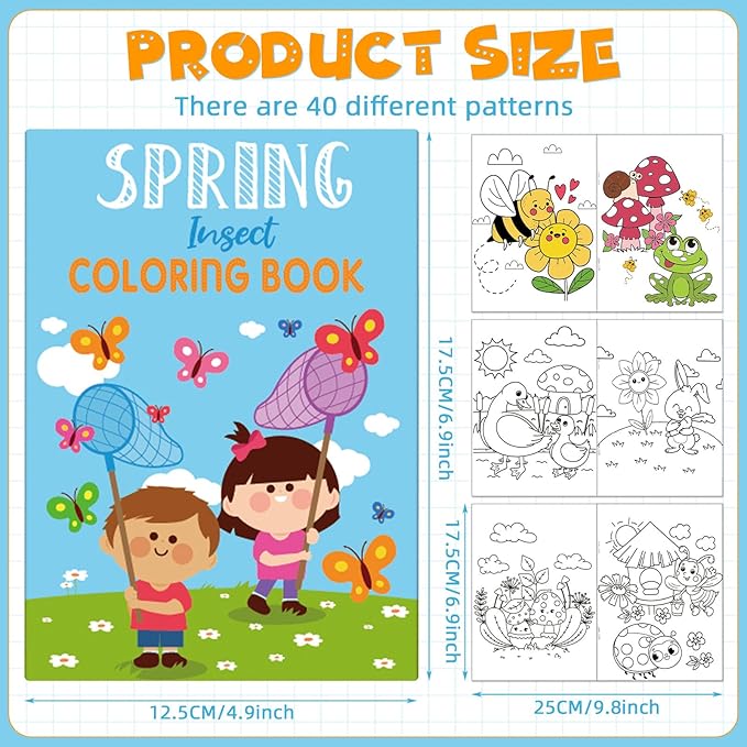 Liliful 144 Pcs Spring Coloring Book Bulk for Adult DIY Art Stress Relief Drawing Book with Vibrant Patterns for Adults, Party Favors, Goodie Bag Filler and Holiday Gifts