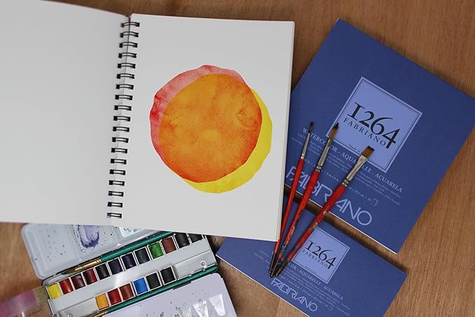Fabriano 1264 Watercolor Pad, 4" x 8", Glue Bound, 140 lb., 3-Pack