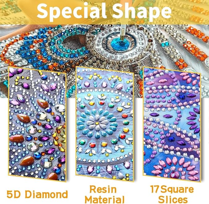 SKRYUIE DIY Diamond Art Kits for Adults Woman Special Shape - 5D Diamond Painting Kits for Adults Beach - Crystal Embroidery Cross Stitch - Craft for Wall & Office Decor 12 x 12 Inch c6