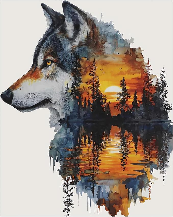 EIBEILI Adult Diamond Painting Set -Timberwolves Diamond Painting Set, 5D Diamond Painting, DIY Full Diamond Painting Gemstone Craft 11.8x15.7 inches