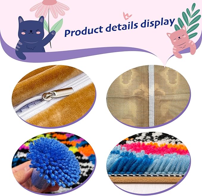 German Shepherd Puppy Latch Hook Kits for Adults Kids, Beginners DIY Throw Pillow Kit Pre-printed Pillowcase Hook and Latch Rug Kits Cross-stitch Cushion Cover for Home Sofa Decoration 17x17 inch