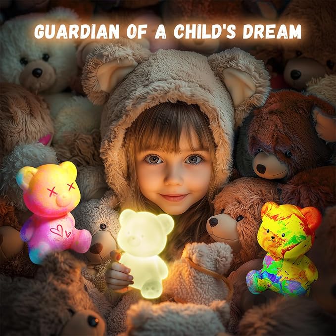 Cokiki Paint Your Own Bear Lamp Kit, Art Supplies DIY Crafts Night Light Painting Kit, Arts and Crafts for Kids Ages 8-12, Birthday Party Holiday Creative Gift for Girls Boys Ages 6 7 8 9 10 11 12+