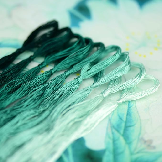 Natural 100% Silk Thread, Handmade Embroidery Thread Silk Floss 9 Colors 110m Each (53)
