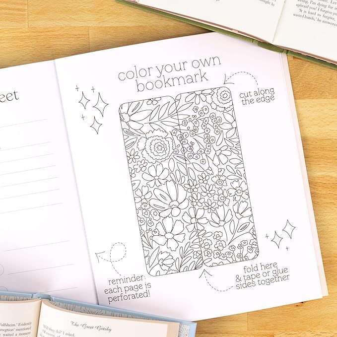 Elyse Breanne Design, All Booked Up Coloring Book, 40 Unique Coloring Pages for Book Lovers, 8.5x10 inches