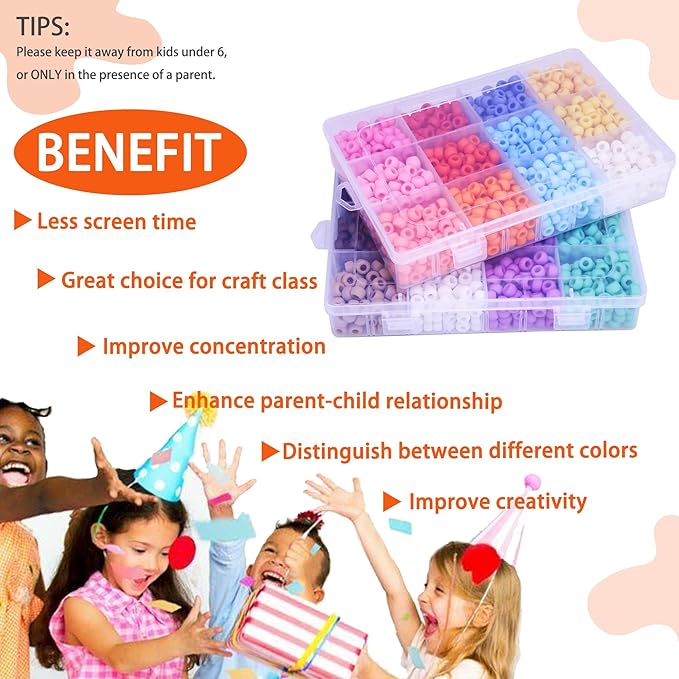 greentime pony beads kit, 2800 pcs opaque matte bead for bracelets crafts kandi beads hair bead for braids frosted beading kit for bracelet making friendship necklace diy crafts (9mm 24colors)
