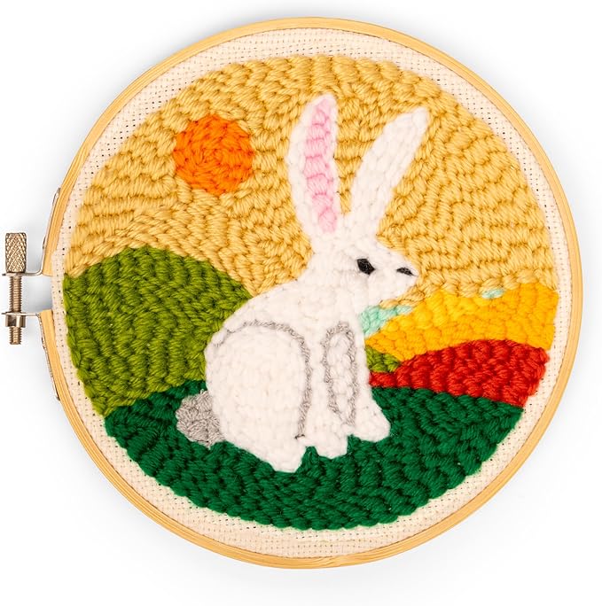 Kikkerland Punch Needle - Hare - Includes Everything Needed