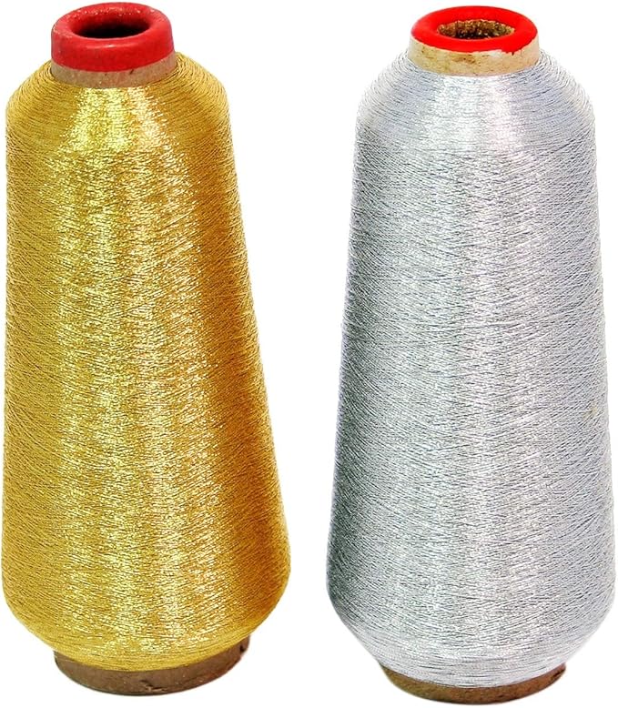 ThreadNanny New Gold and Silver Metallic Machine Embroidery Threads - 10000 Yards